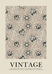 Naklejka premium Wall art posters, brochure, decoration, flyer templates. Organic botanical floral branches hand drawn design, wallpaper. Graphic vintage vector plants illustration, pastel colors, elegant background.