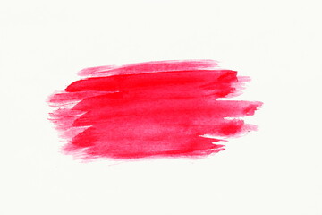  red maroon watercolor brush stroke on white background
