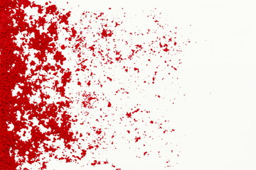 red maroon kumkum powder splash texture on white background - Powered by Adobe