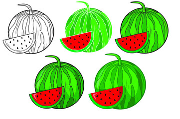 Set of strawberries in isolate on a white background. Sweet berry.Vector illustration.