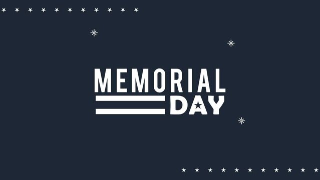 memorial day lettering poster animation