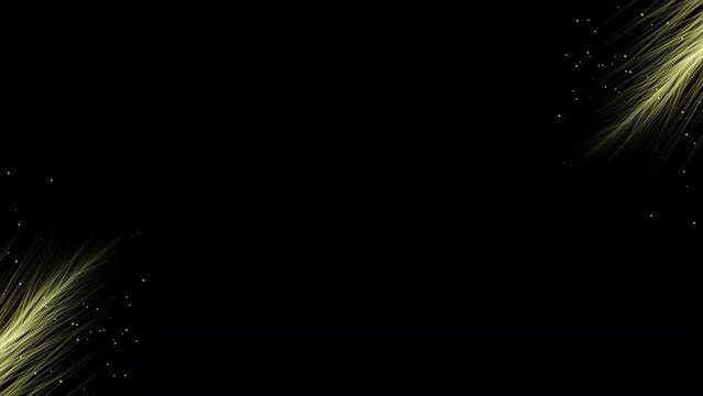 Beautiful streams of energy lines on black background. Motion. Streams of luminous lines move parallel to each other. Beautiful and gentle streams from lines