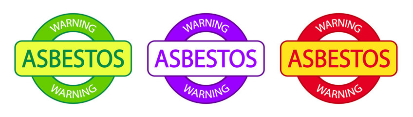 Warning asbestos logo or stamp. Cancerogen danger