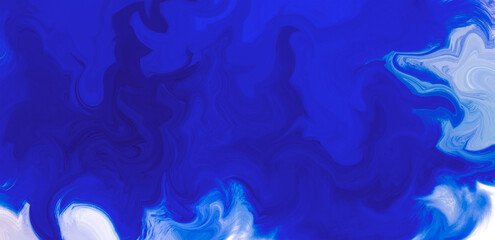 Luxurious colorful liquid marble surfaces design. Abstract blue acrylic pours liquid marble surface design. Beautiful fluid abstract paint background. close-up fragment of acrylic painting on canvas.