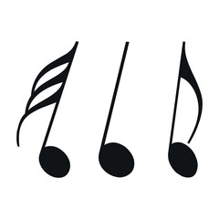 Musical notes. Musical symbols. Icon. Music. White background. Vector illustration. EPS 10.