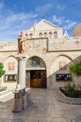 Palestine. The city of Bethlehem. The Church of the Nativity of Jesus Christ on a sunny day.