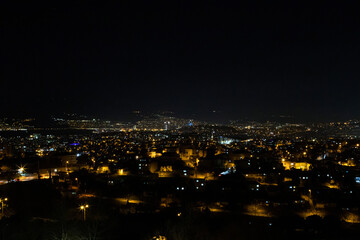 Izmir at the night. Night city view from high
