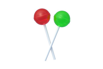 Lollipops on stick isolated on white background. 3d render