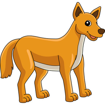 Dingo Animal Cartoon Colored Clipart Illustration