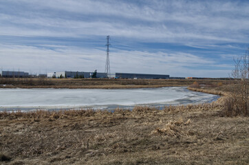 Fototapeta na wymiar Pylypow Wetlands on an Early Spring Day