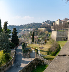Bergamo Citt&agrave; Alta view of the old city