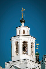 bell tower of the Orthodox church in the city