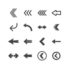 Arrow icons set. Vector pictogram arrows collection.