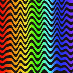 Seamless wave rainbow pattern. Colorful rainbow curve mesh line pattern background. Stripe pattern. LGBT colors. Vector illustration