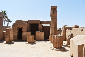 View across the ruins of the ancient  Temple of Karnak in Luxor, Egypt.