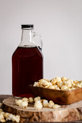 Maple Syrup and Kettle Corn in a Bowl