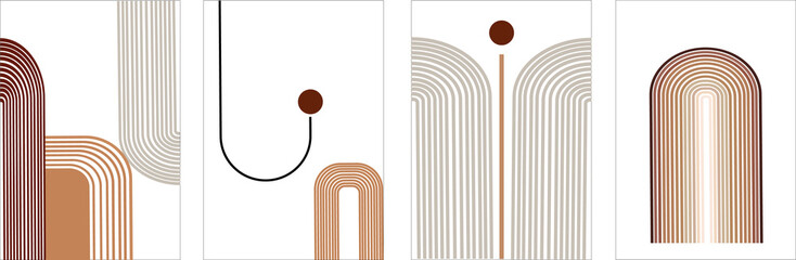 Set of abstract backgrounds, beige and red colors and lines. Used in web design, banners, posters, postcards.

