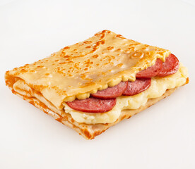 pancake with sausage and cheese