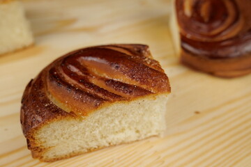 sweet bun sprinkled with sugar