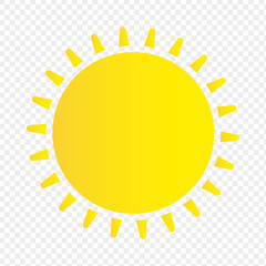 Sun icon. Weather sun icon. Yellow sun star. Summer elements for design. Vector illustration