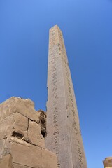 The Obelisk of Queen Hatshepsut at the Karnak Temple in Luxor, Egypt.