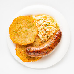potato pancakes with sausage