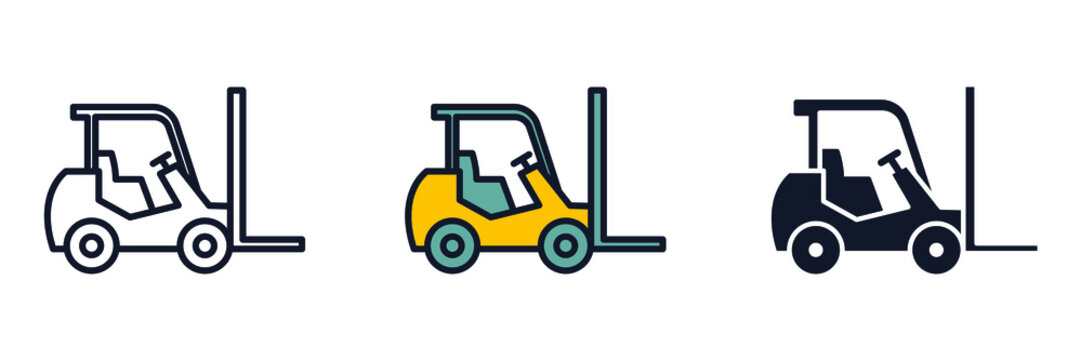 forklift icon symbol template for graphic and web design collection logo vector illustration