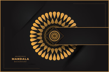 Luxury ornamental mandala design background in gold colour. Abstract gold luxury pattern background | Luxury mandala background with golden decoration Premium Vector