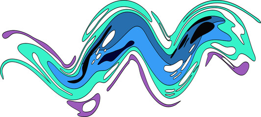 Color Liquid Wave flow element. Abstract colorful shape.
