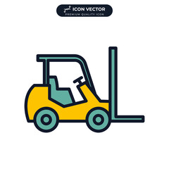 forklift icon symbol template for graphic and web design collection logo vector illustration
