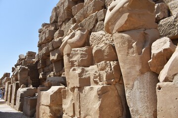 Ruins at the Karnak Temple in Luxor, Egypt.