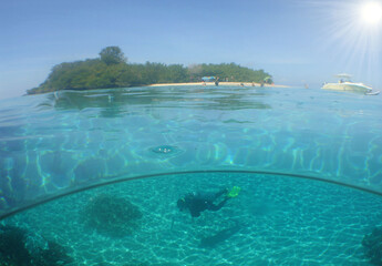 Fototapeta na wymiar underwater sea pool , caribbean sea 