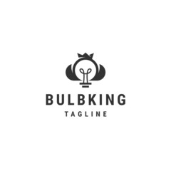 Bulb king logo icon design template flat vector