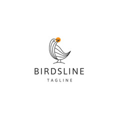 Birds line art logo icon design template