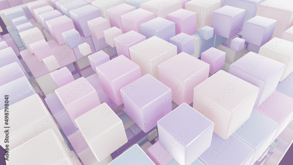 Aufkleber realistic abstract 3d illustration of the macaroon color palette cubic pattern rendered as backgroun