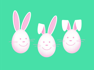 Easter rabbit, Easter Bunny. Easter eggs. Vector illustration.
