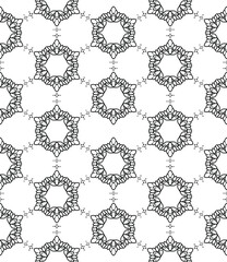 Vector seamless pattern. Vintage wallpapers. Floral background. Geometric modern ornament.