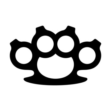 Knuckle duster silhouette vector illustration, isolated on white background.