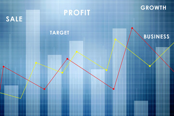 2d rendering Stock market online business concept. business Graph 