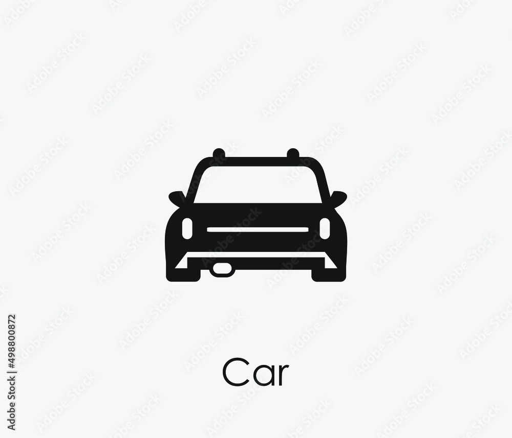 Poster car vector icon. editable stroke. symbol in line art style for design, presentation, website or apps
