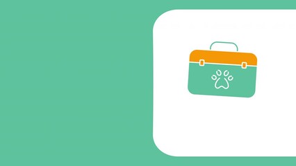 4k video of cartoon pet suitcase design.