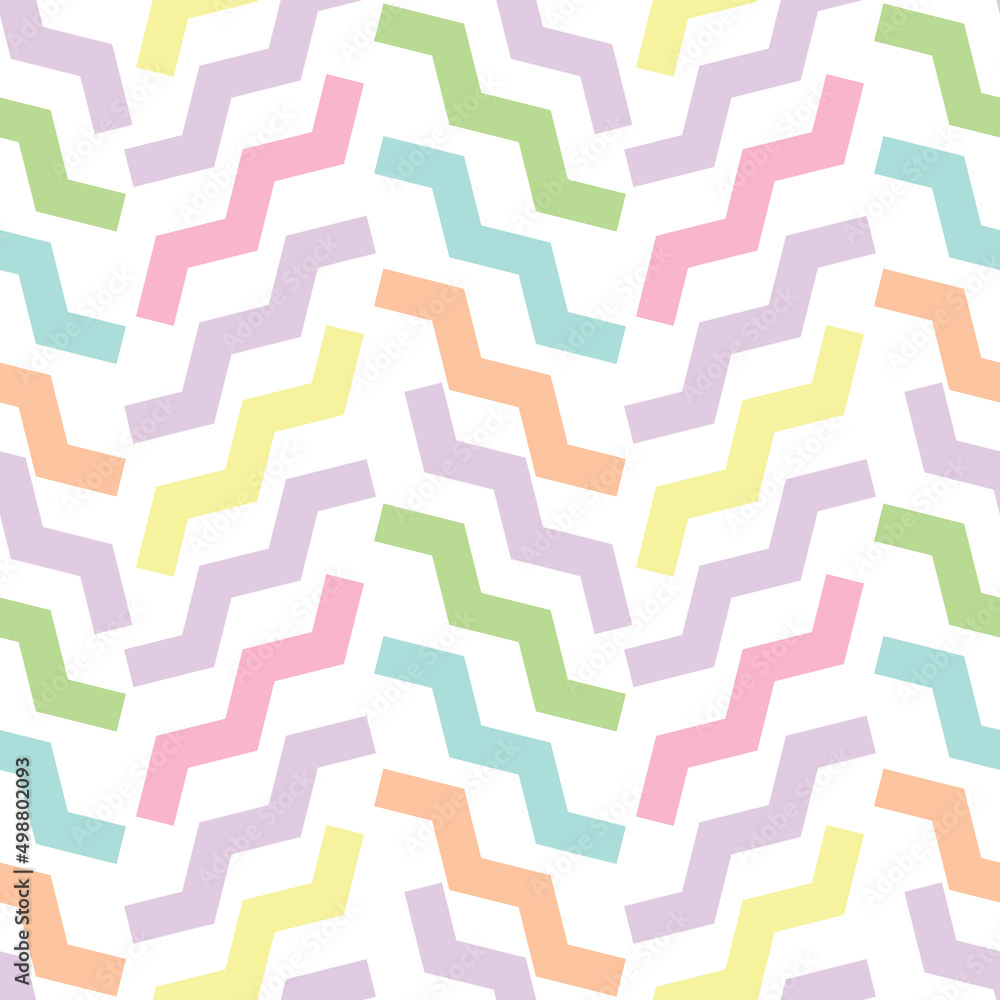 Poster Vector chevron pattern, colorful zigzag lines, geometric abstract background
