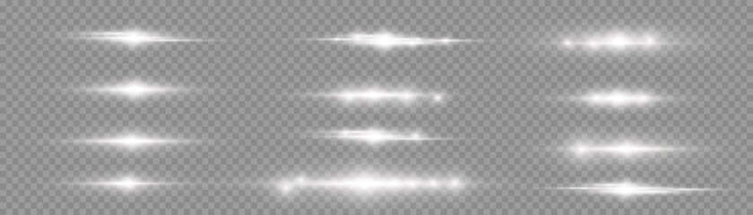 White line light effects, starlight lens flare set