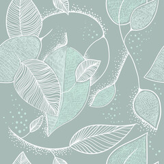 Seamless decorative pattern with leaves