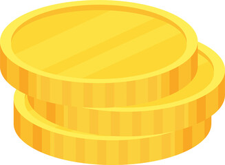 Coins. Heap of golden dollars. Money stack.