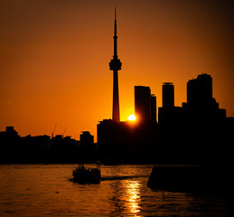 Toronto skyline at sunset