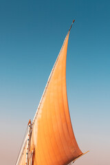 felucca is a traditional sail boat used for tourist transport and cruise down the Nile in Luxor...