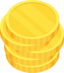 Coins. Heap of golden dollars. Money stack.