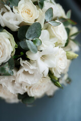 elegant wedding bouquet of fresh natural flowers