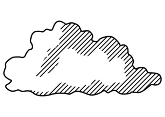 Stylized image of cloud. Natural illustration. Abstract style.